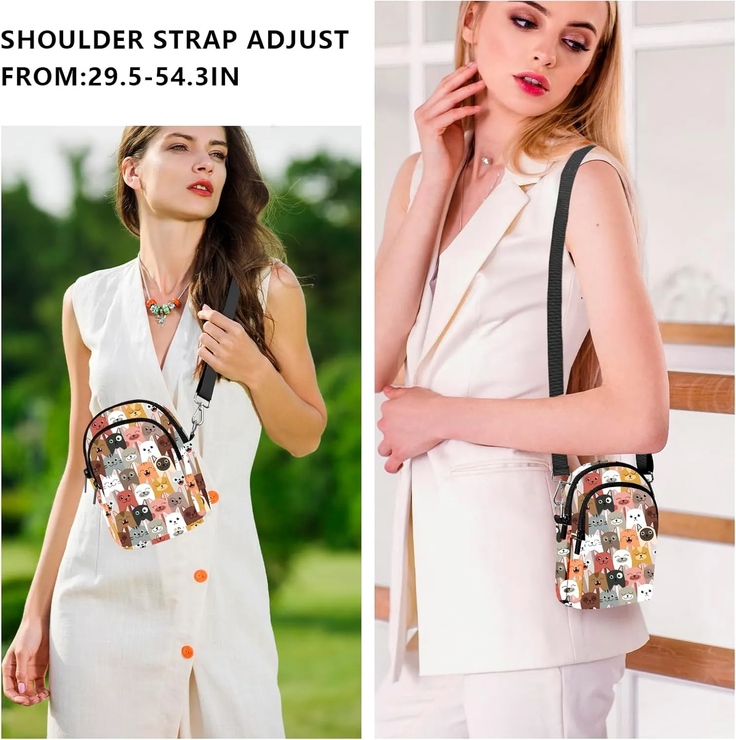 FyLybois Crossbody Bags for Women Cell Phone Purse Lightweight Adjustable Shoulder Handbags Wallet with Card Slots