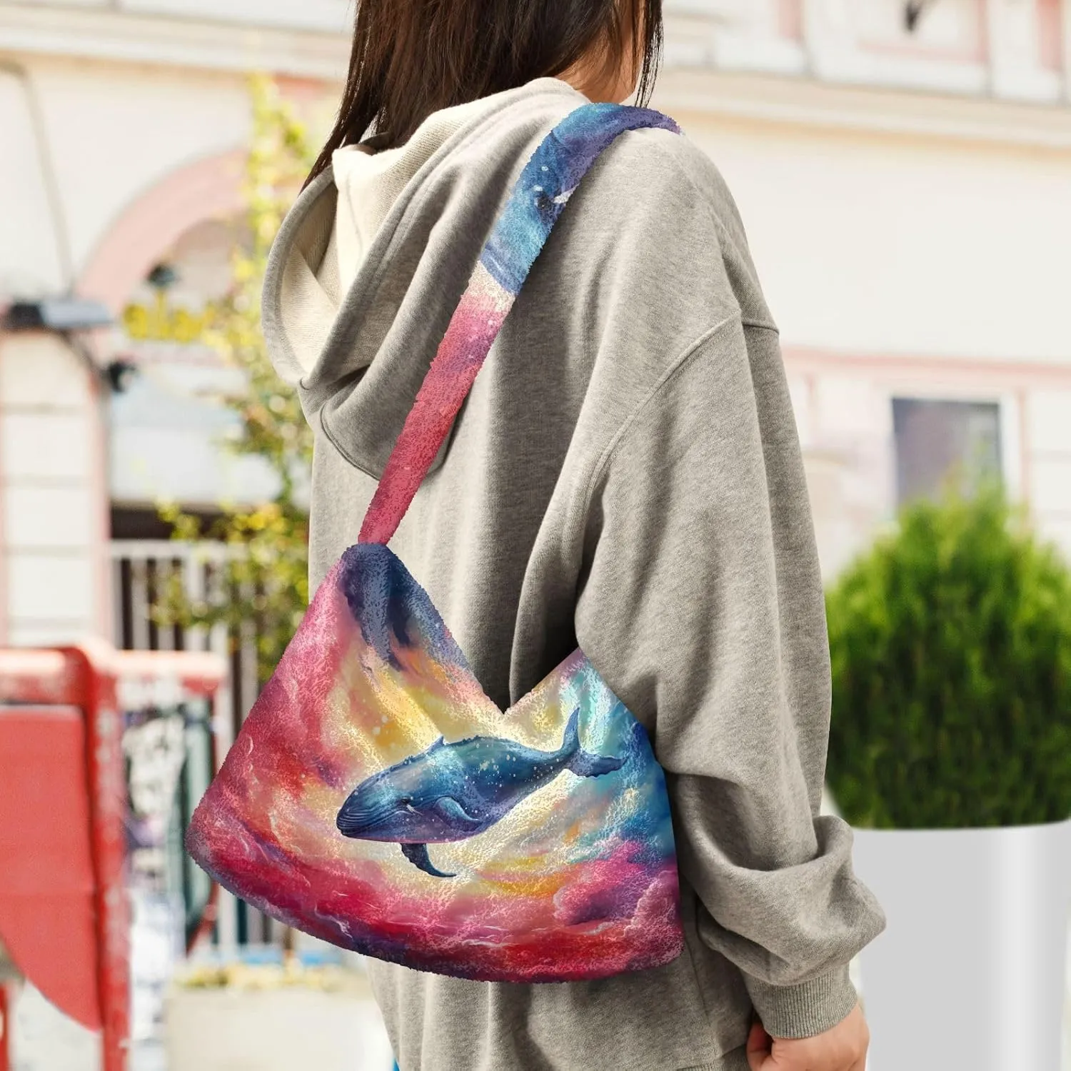 GAIGEO Colorful Forest Mushrooms Woman Shoulder Bag, Shoulder Bag for Women with Zipper, Womens Outdoor Bag