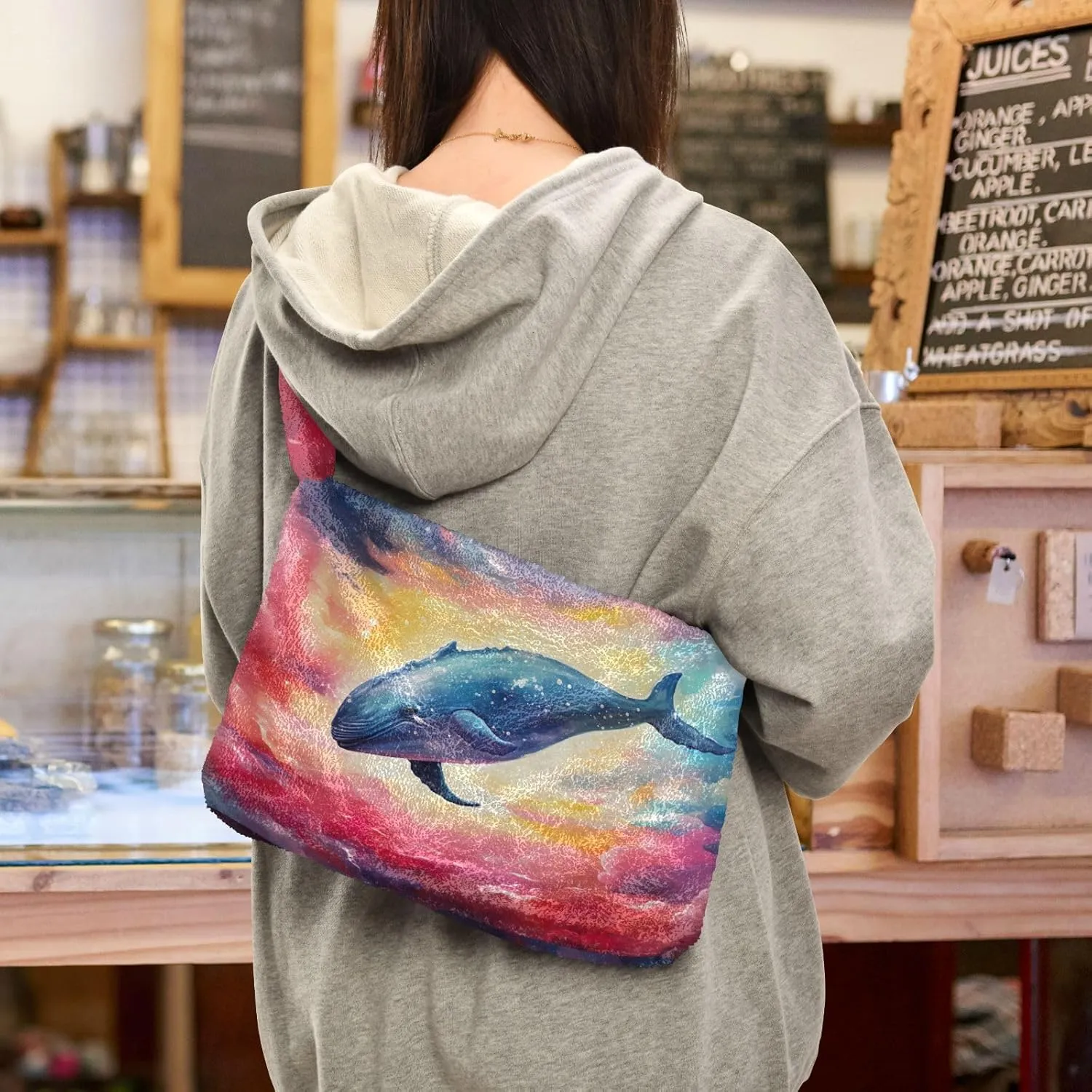 GAIGEO Colorful Forest Mushrooms Woman Shoulder Bag, Shoulder Bag for Women with Zipper, Womens Outdoor Bag