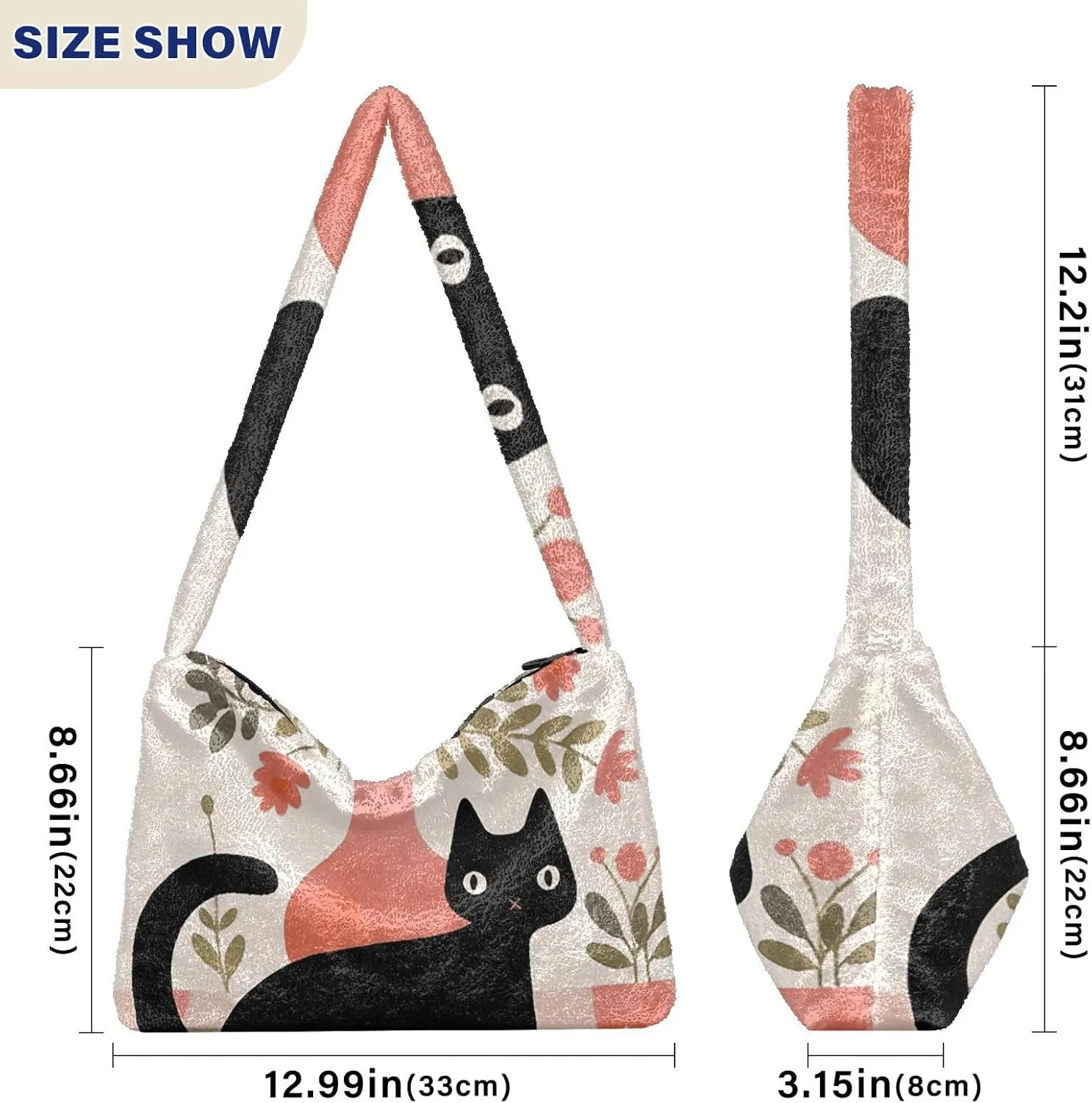 GAIGEO Cute Cat Behind Broken Wall Women's Bag, Crossbody Bookbag for Women, Womens Outdoor Bag