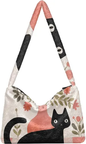 GAIGEO Cute Cat Behind Broken Wall Women's Bag, Crossbody Bookbag for Women, Womens Outdoor Bag