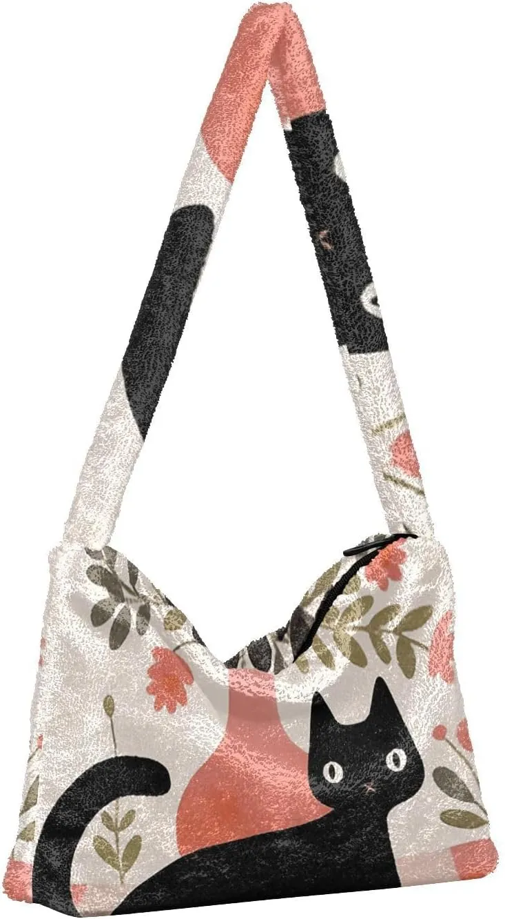 GAIGEO Cute Cat Behind Broken Wall Women's Bag, Crossbody Bookbag for Women, Womens Outdoor Bag
