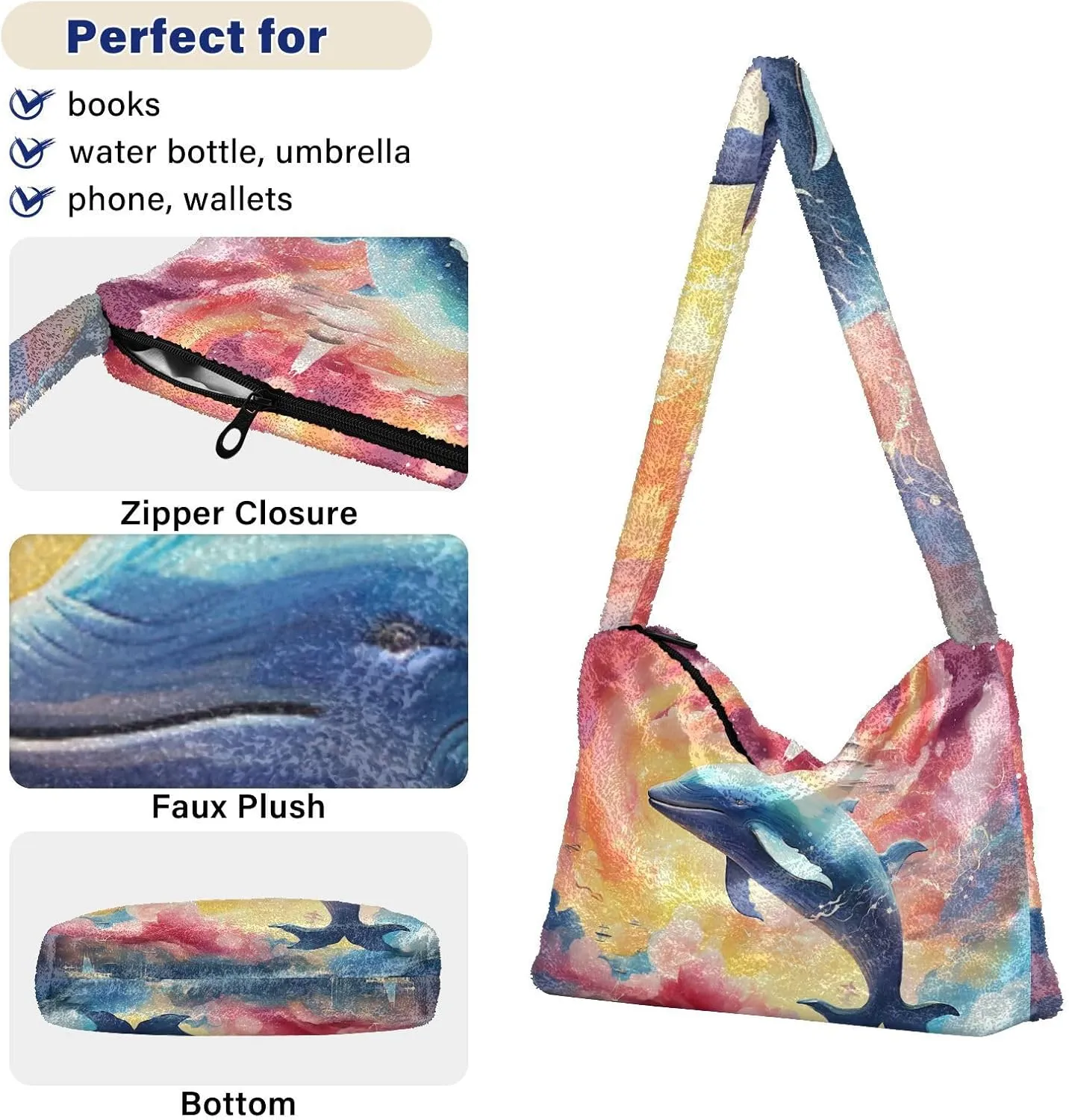 GAIGEO Fantasy World Flower Sea Shoulder Bag, Handbag Shoulder Bag, Crossbody Bookbag for Women