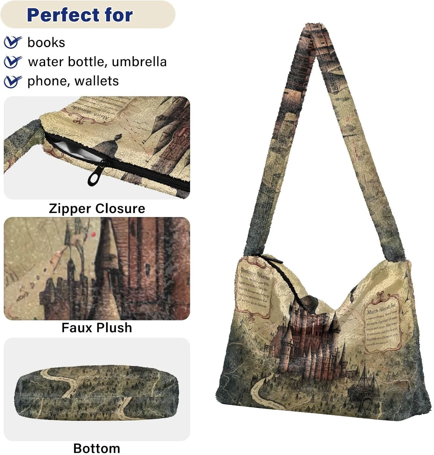 GAIGEO Fantasy World Flower Sea Shoulder Bag, Handbag Shoulder Bag, Crossbody Bookbag for Women