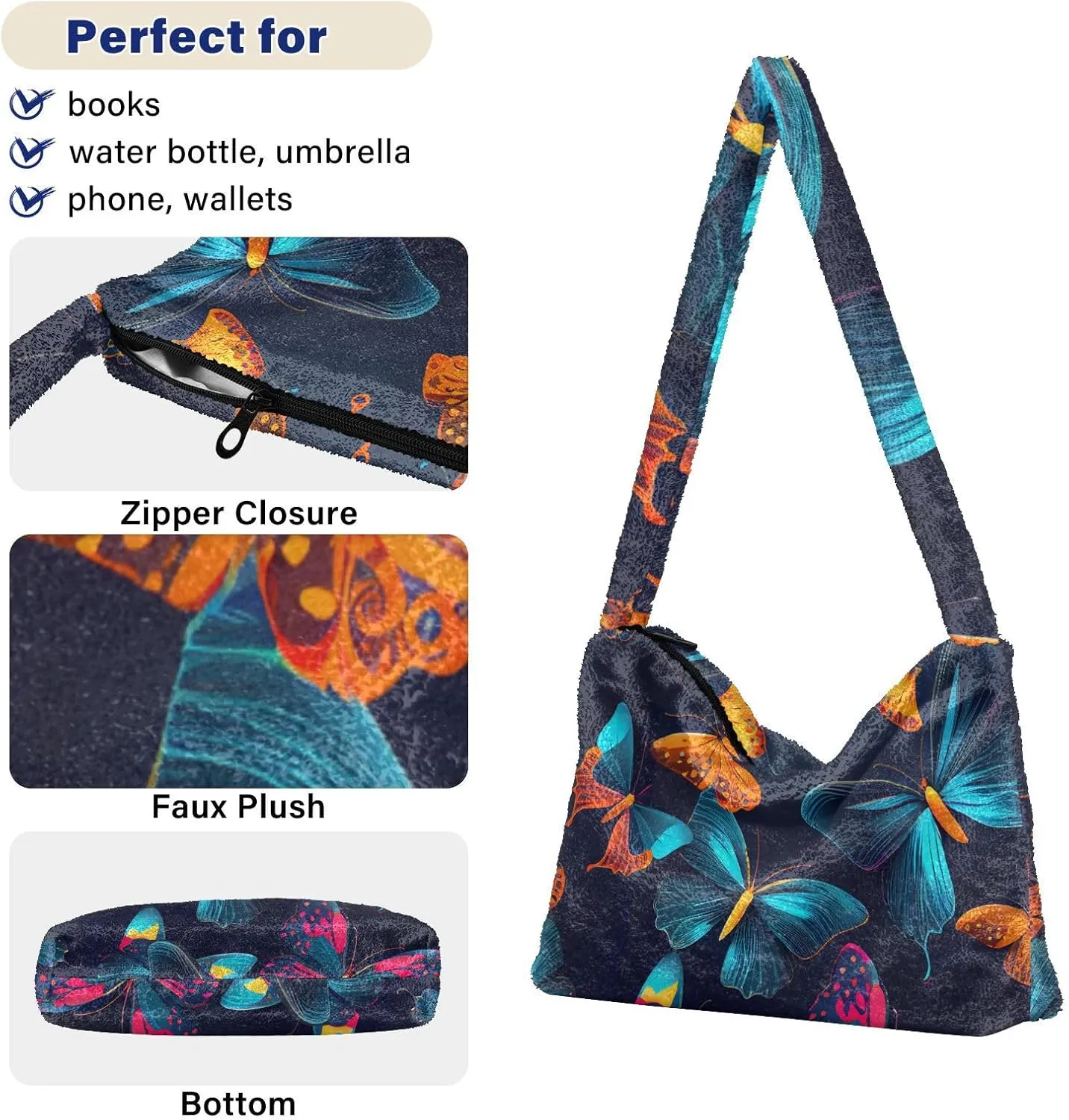 GAIGEO Orange Flower Shoulder Handbag, Handbags for Women Shoulder Bag, Autumn Handbags