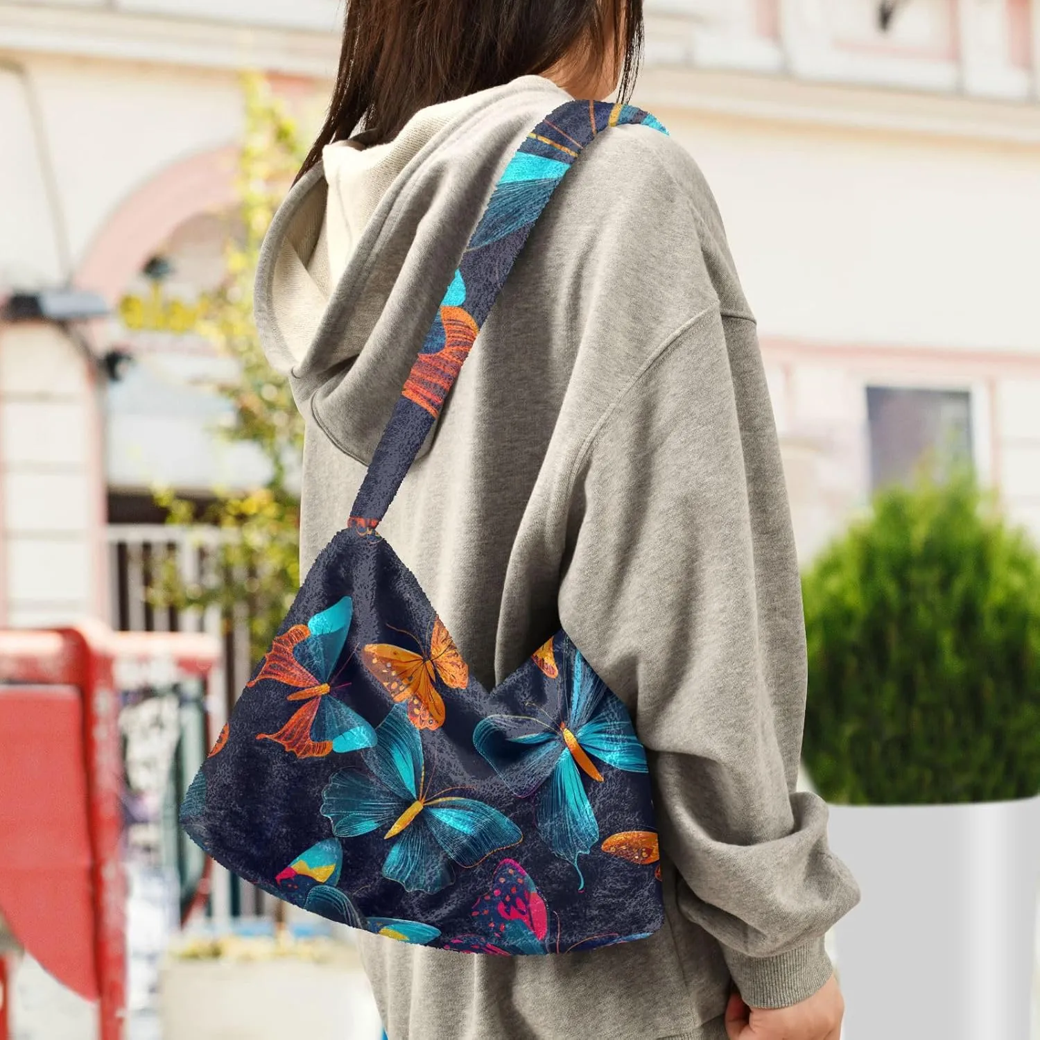 GAIGEO Orange Flower Shoulder Handbag, Handbags for Women Shoulder Bag, Autumn Handbags