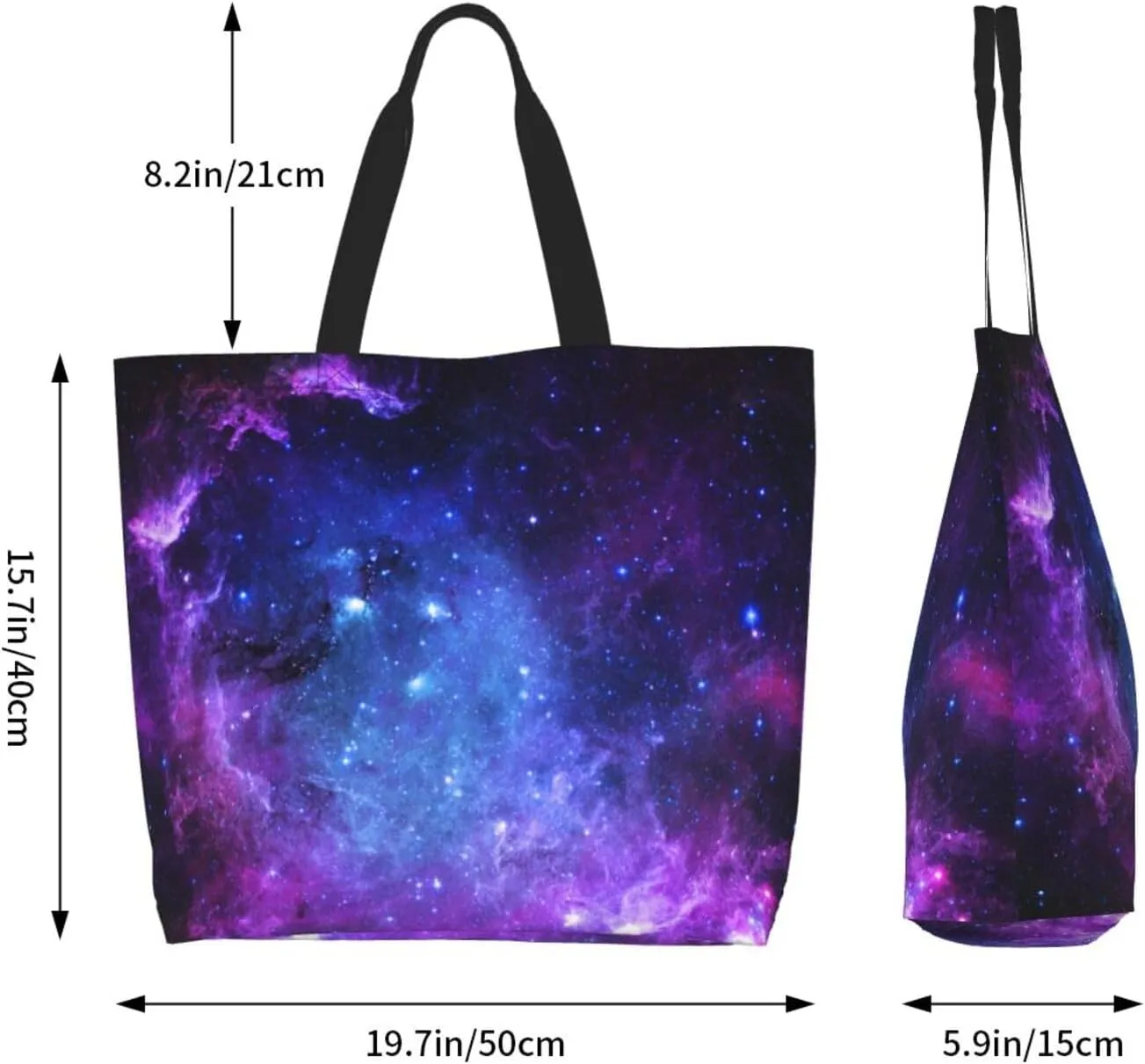Galaxy Canvas Tote Bag Universe Shoulder Bag Handbag Star Casual Funny Grocery Bags Womens Bag for Outdoor