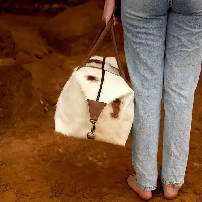 Genuine Cowhide Leather Large Overnight Duffel Bag