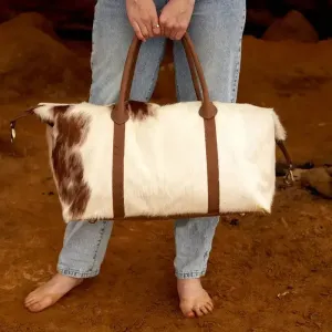 Genuine Cowhide Leather Large Overnight Duffel Bag