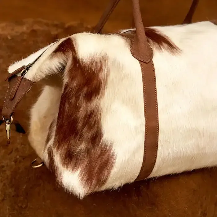 Genuine Cowhide Leather Large Overnight Duffel Bag
