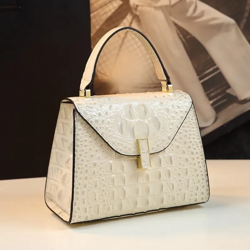 Genuine Leather Crocodile Crossbody Bag – Luxury Handbag