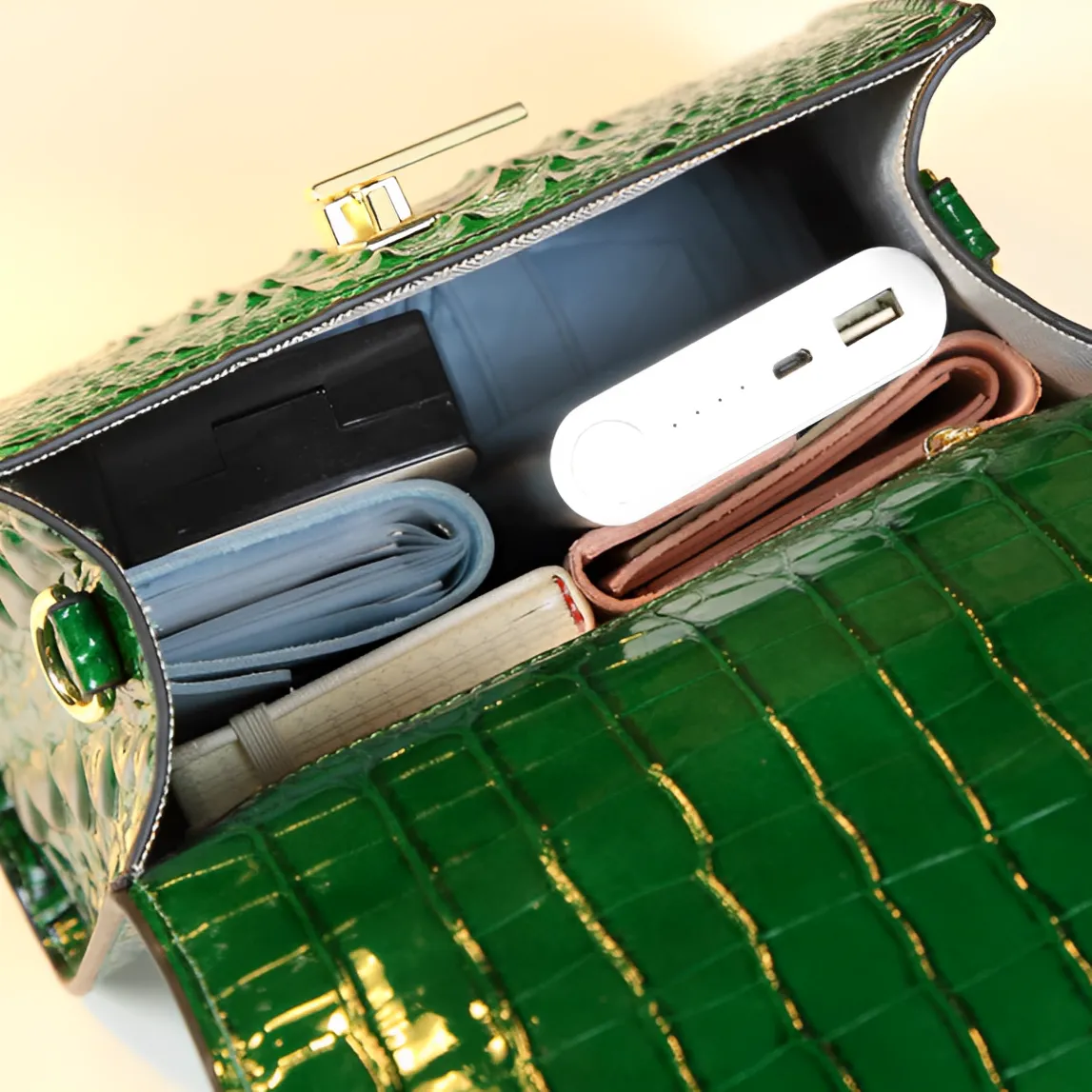 Genuine Leather Crocodile Crossbody Bag – Luxury Handbag