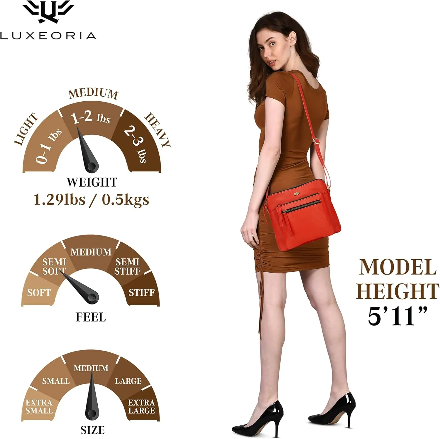 Genuine Leather Crossbody Bags for Women, Premium Handmade Leather Purses - Shoulder Handbags, Adjustable Strap