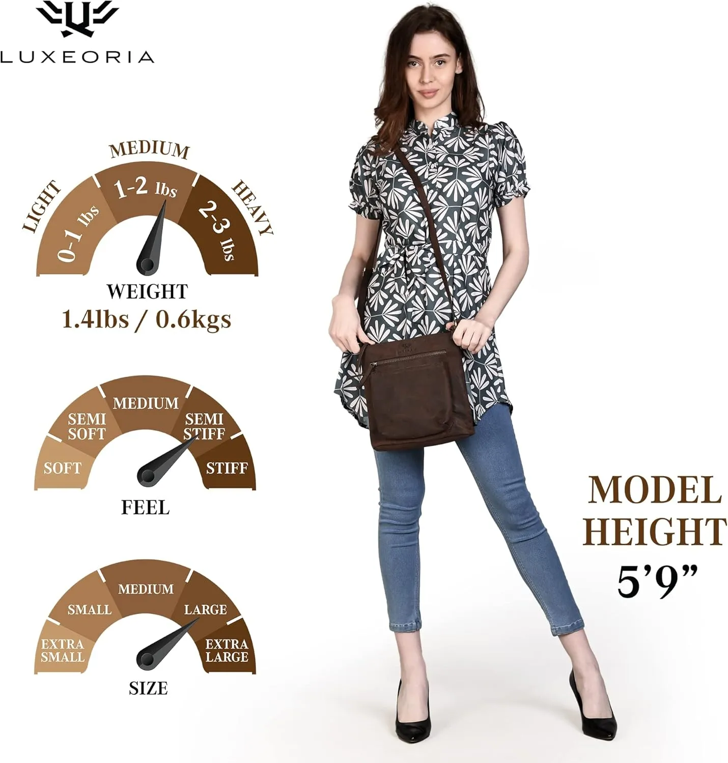 Genuine Leather Crossbody Bags for Women, Premium Handmade Leather Purses - Shoulder Handbags, Adjustable Strap