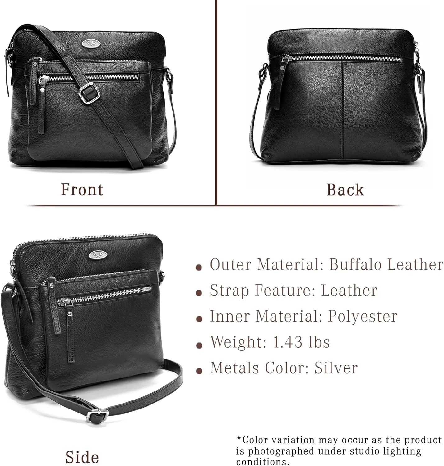 Genuine Leather Crossbody Bags for Women, Premium Handmade Leather Purses - Shoulder Handbags, Adjustable Strap