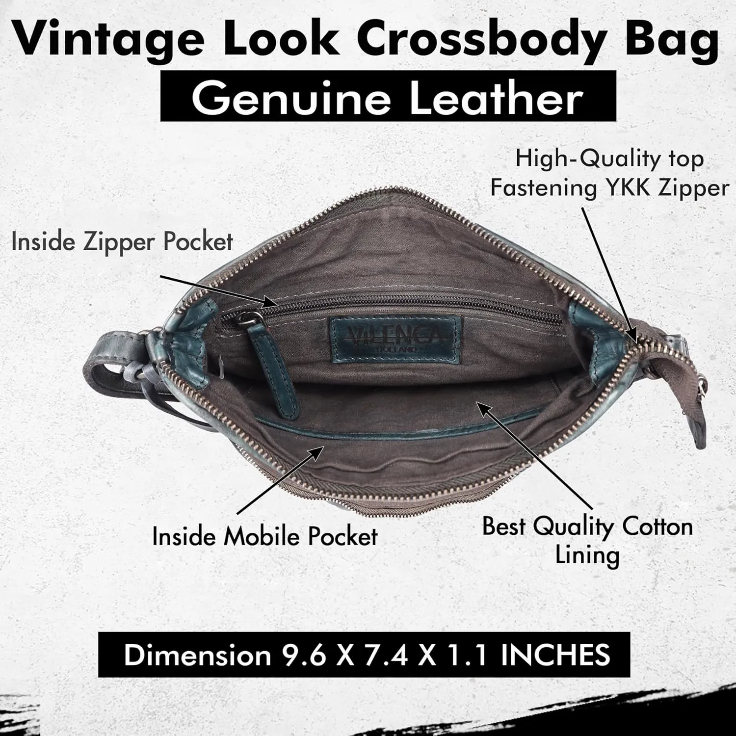 Genuine Leather Crossbody Sling Bag for Women - Trendy Casual Office Bag with Adjustable Strap