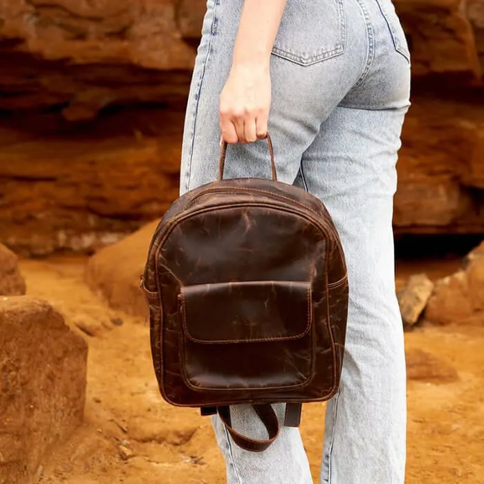 GENUINE LEATHER RUSTIC BACKPACK