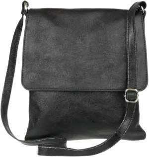 Girly HandBags Womens Italian Soft Leather Cross Body Messenger Bag Vera Plelle Shoulder Bag Flap Zipper