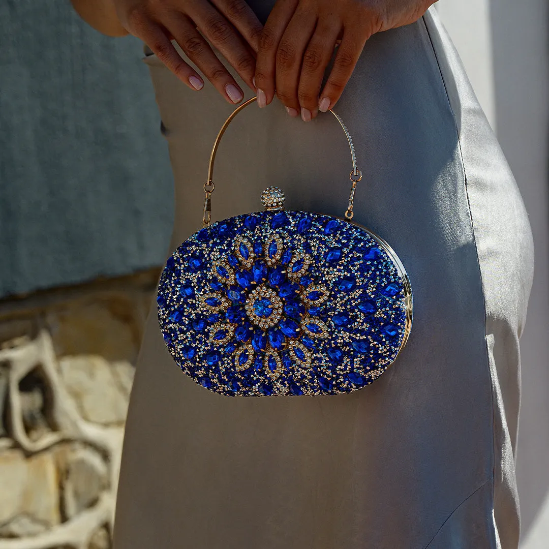 Glamorous Crystal Embellished Evening Clutch Bag