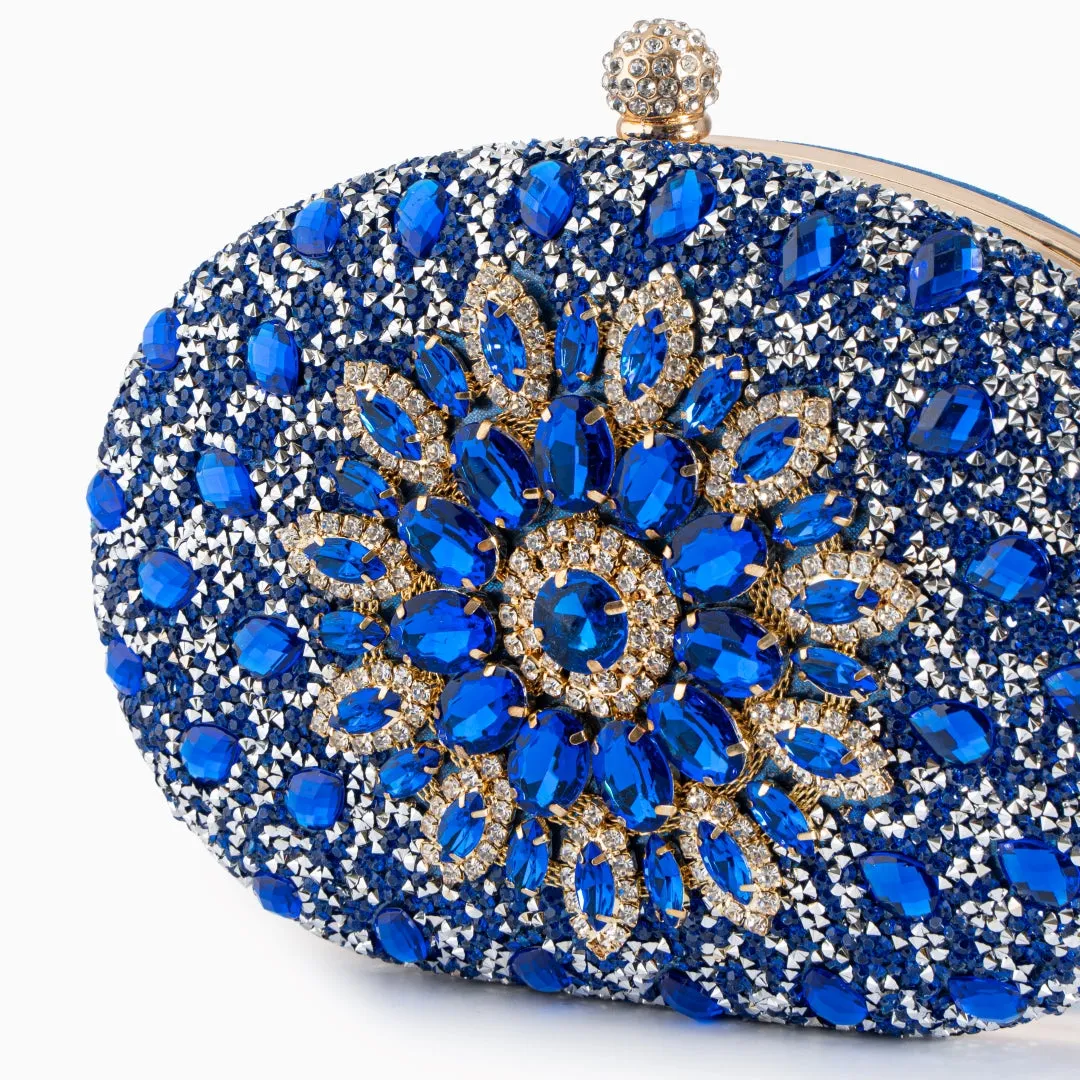 Glamorous Crystal Embellished Evening Clutch Bag