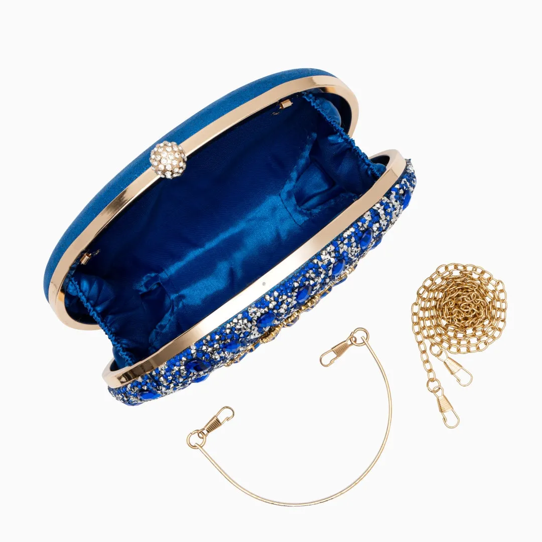 Glamorous Crystal Embellished Evening Clutch Bag