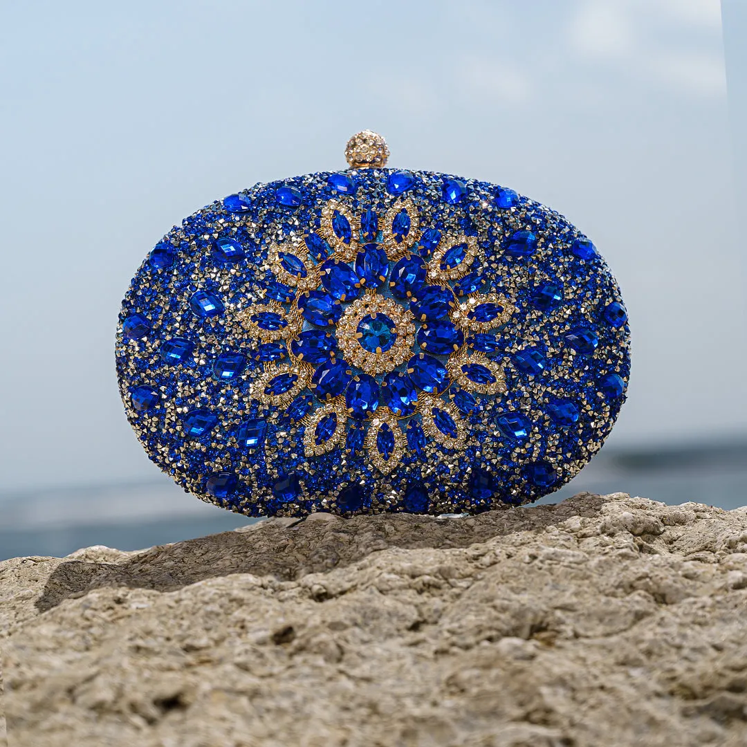Glamorous Crystal Embellished Evening Clutch Bag