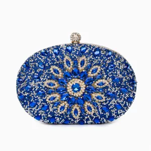 Glamorous Crystal Embellished Evening Clutch Bag