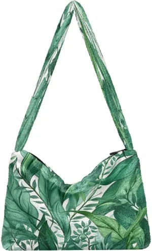 Green Leaves Modern Ladies Shoulder Handbags, Shoulder Tote Bag for Women, Autumn Handbags