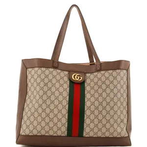 GUCCI Ophidia Soft Open Tote GG Coated Canvas East West