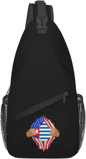 Hand Tear Flag Of Morning Star Crossbody Bags For Women Men Chest Backpack Gym Shoulder Bag Travel Outdoor Sports Casual Crossbody Bags
