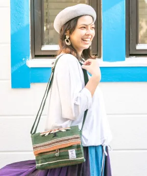 Hand Woven Geometric Pattern Shoulder Bag