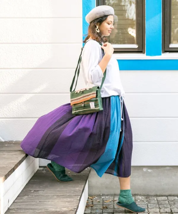 Hand Woven Geometric Pattern Shoulder Bag