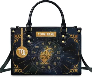 Handbags for Women - Personalized Leather Purse with Name - Tote Bags for Mom Grandma - Zodiac Gifts Ideas for Her