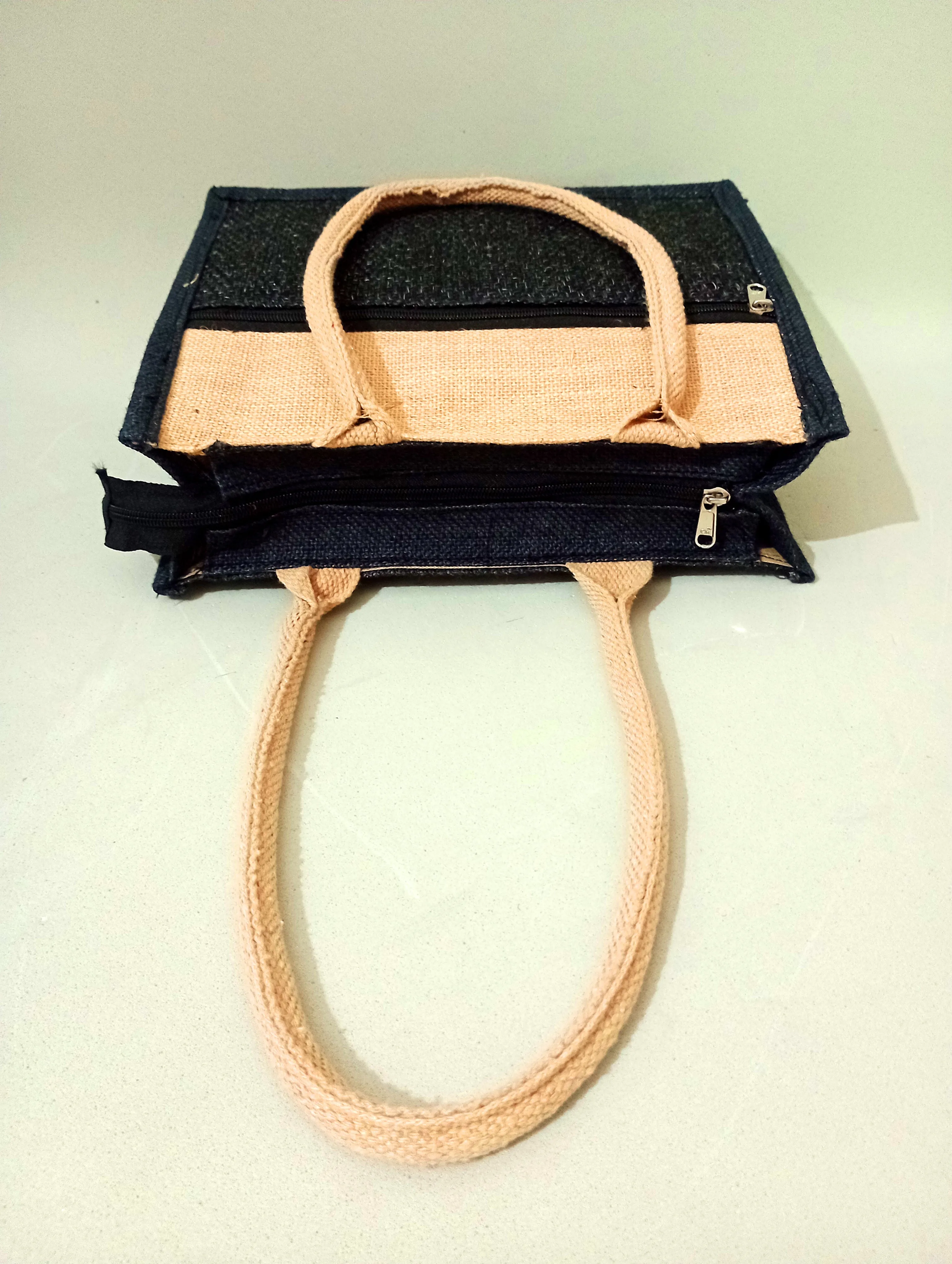 Handmakers Sustainable Natural Jute Black Shoulder Bag for Ladies | Handbags for Women