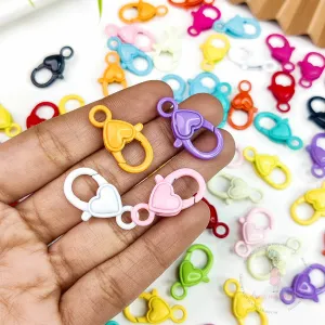 Heart Lobster Claw Clasps - Multicolor