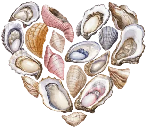 Heart of Seashells DTF (direct-to-film) Transfer