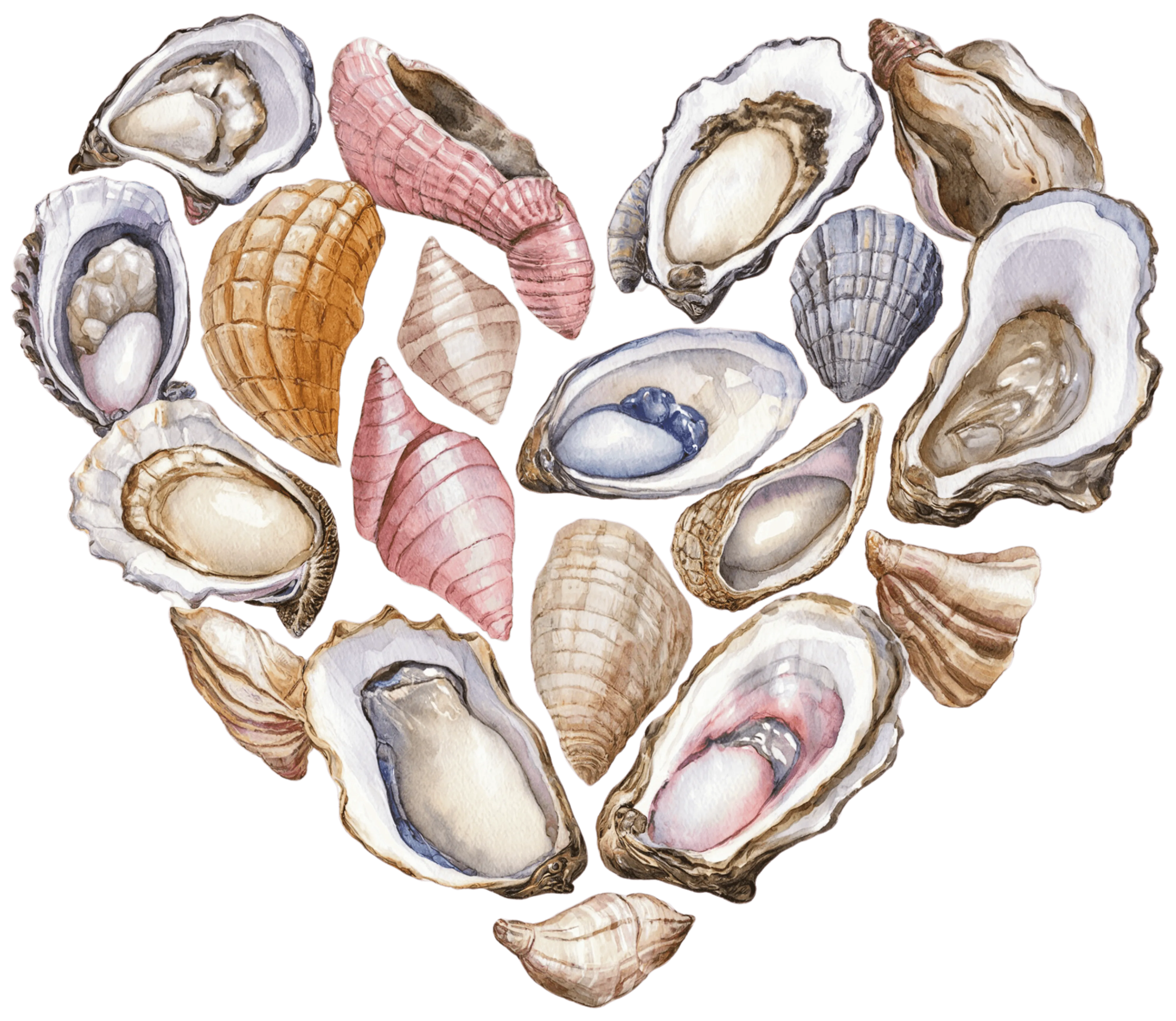 Heart of Seashells DTF (direct-to-film) Transfer