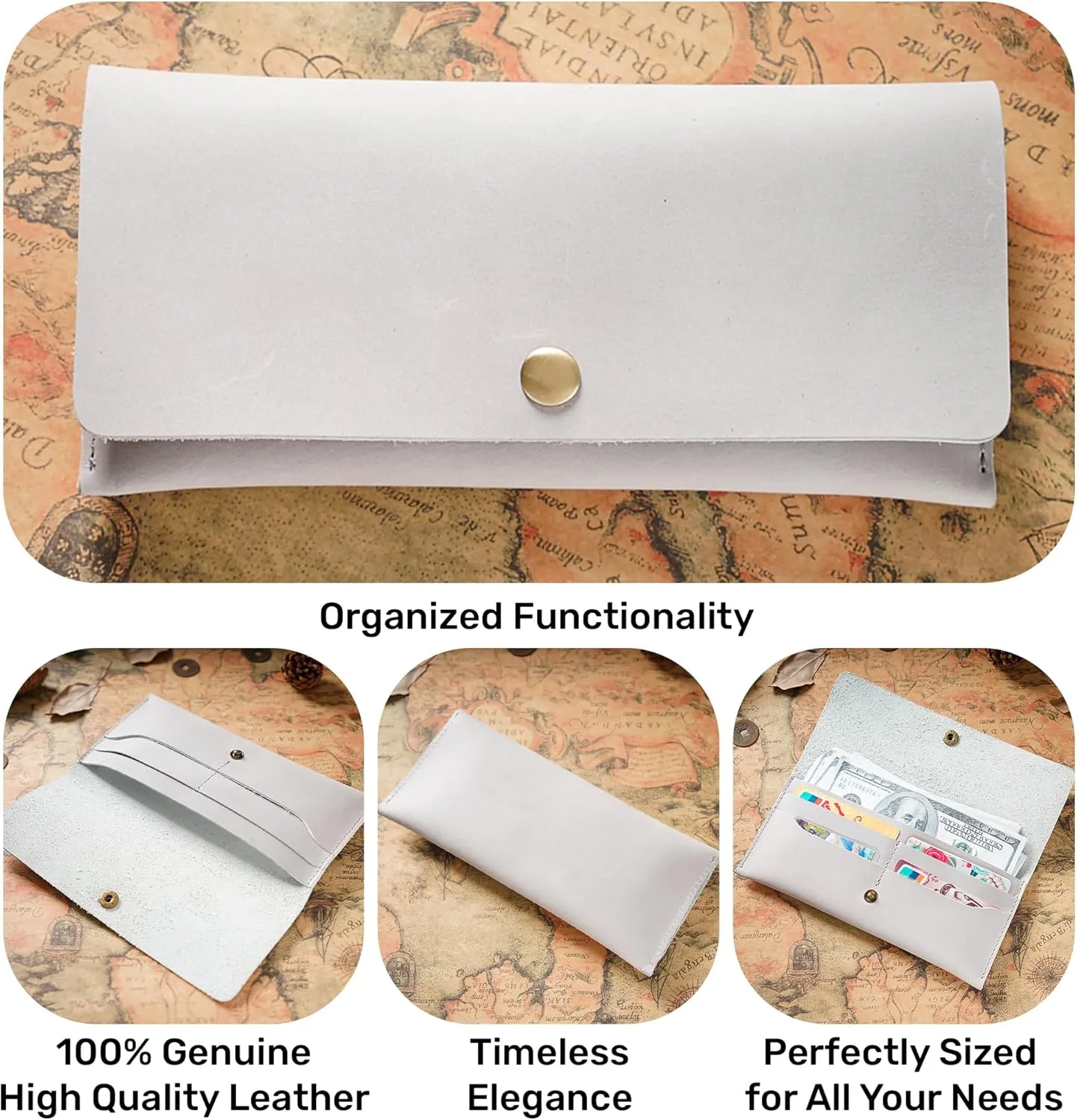 HIFA Leather Wallet Women, Purses for Women - Soft Touch Rustic Leather, Retro Style, 4 Card Pockets with Cash Slot, Compact Convenience and Ideal Gift - Wallets for Women, Womens Wallet