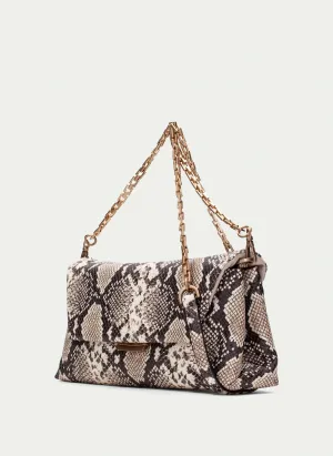 Hispanitas Taupe Snake Print Shoulder Bag|BV253841T