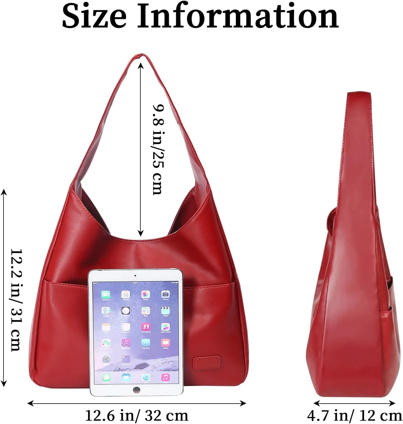 Hobo Bags for Women Leather Tote Bag Vegan Leather Shoulder Hand Bag Hobo Purse Tote Bags Large Soft Shoulder Bag