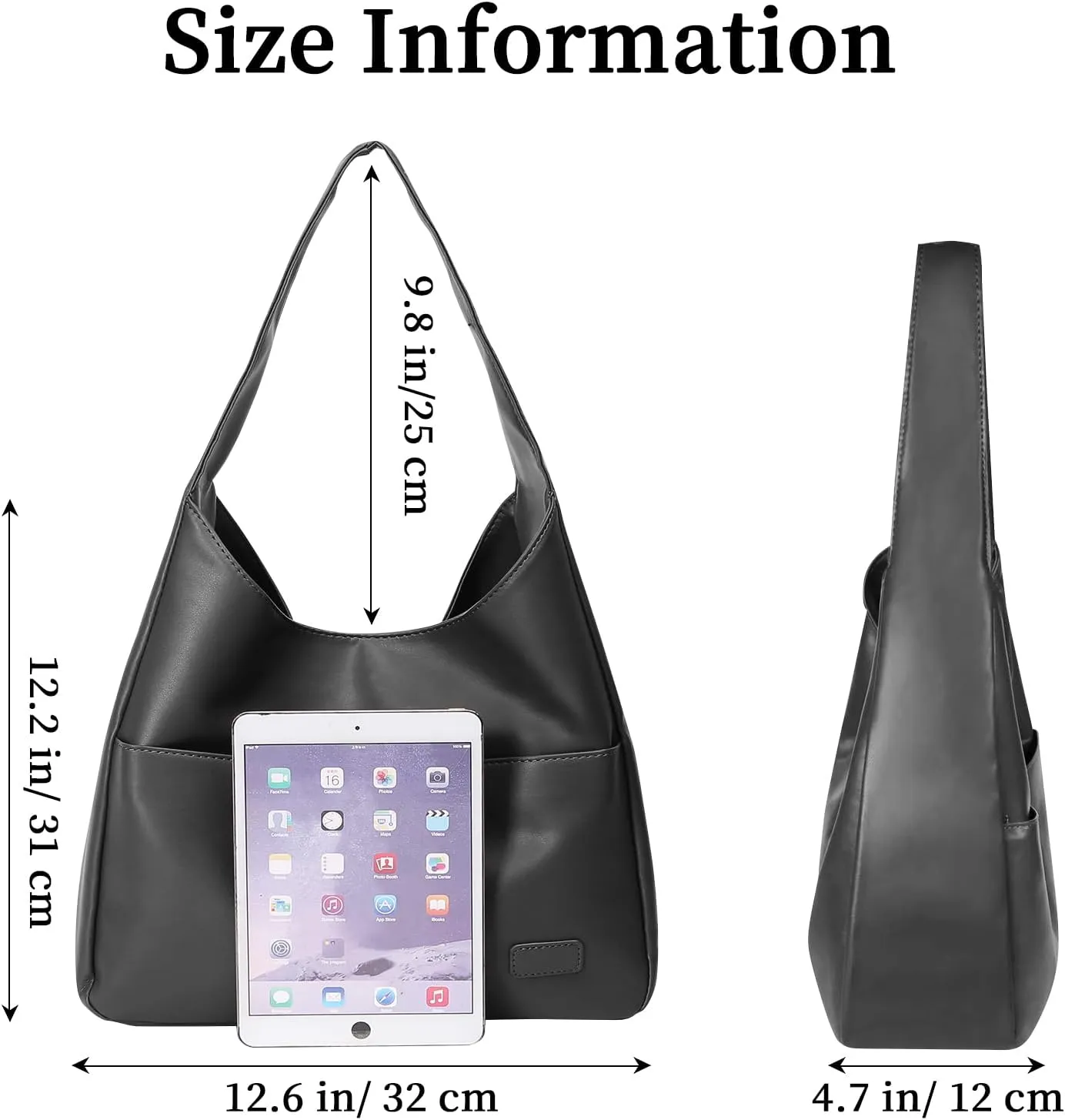 Hobo Bags for Women Leather Tote Bag Vegan Leather Shoulder Hand Bag Hobo Purse Tote Bags Large Soft Shoulder Bag