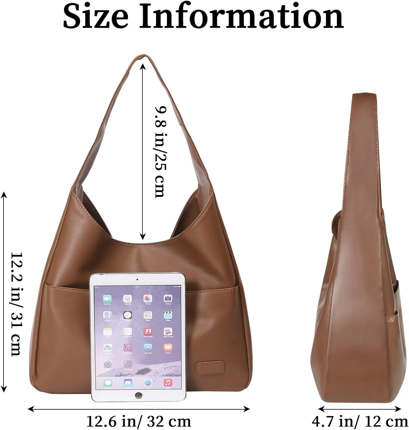 Hobo Bags for Women Leather Tote Bag Vegan Leather Shoulder Hand Bag Hobo Purse Tote Bags Large Soft Shoulder Bag