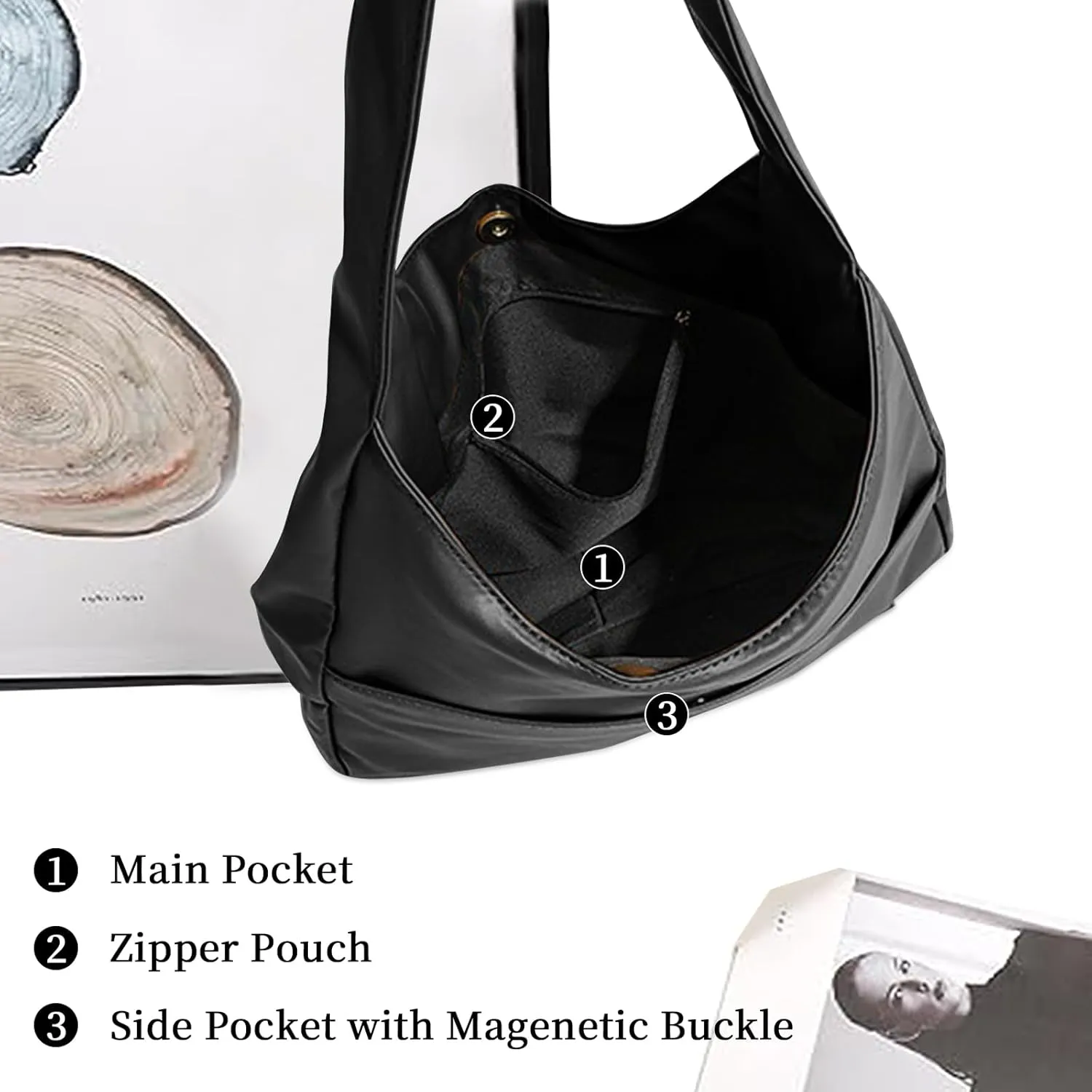 Hobo Bags for Women Leather Tote Bag Vegan Leather Shoulder Hand Bag Hobo Purse Tote Bags Large Soft Shoulder Bag