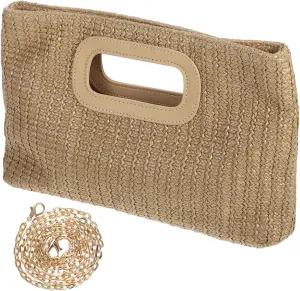 Homoyoyo Chic Women's Rustic Handbag Woven Evening Crossbody Purse Fashionable Party Bag for Women