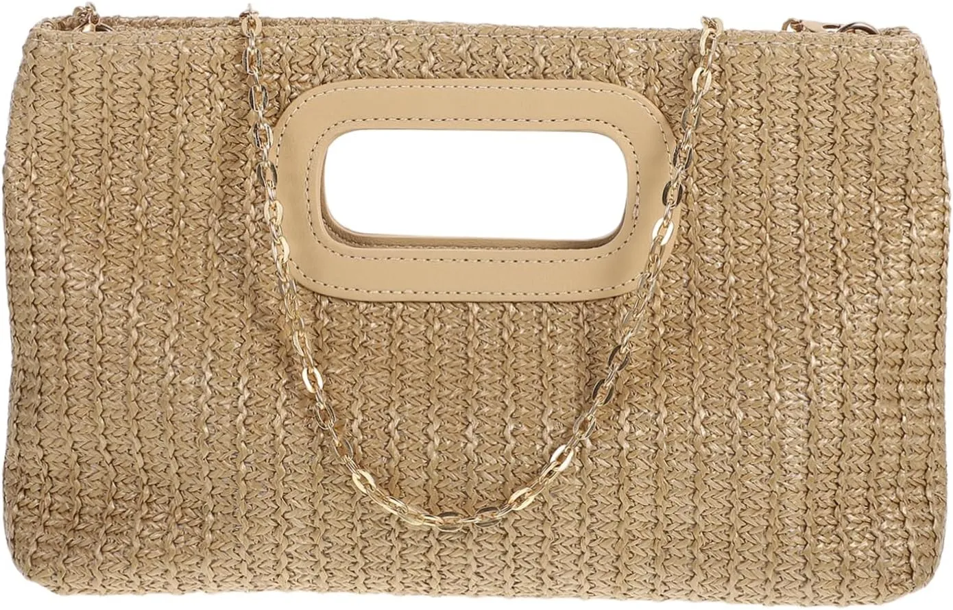 Homoyoyo Hand Purse for Lady Rustic Handbags Fashionable Woven Evening Bag for Shopping Travel