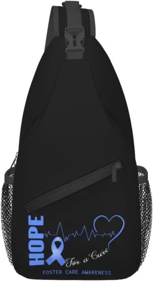 Hope For A Cure Foster Care Awareness Crossbody Bags For Women Men Chest Backpack Gym Shoulder Bag Travel Outdoor Sports Casual Crossbody Bags