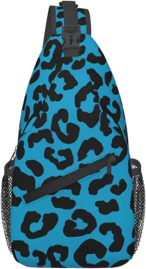 Hot Pink Leopard Sling Bag Adjustable Crossbody Bag Casual Chest Bags Travel Shoulder Backpack For Women Men