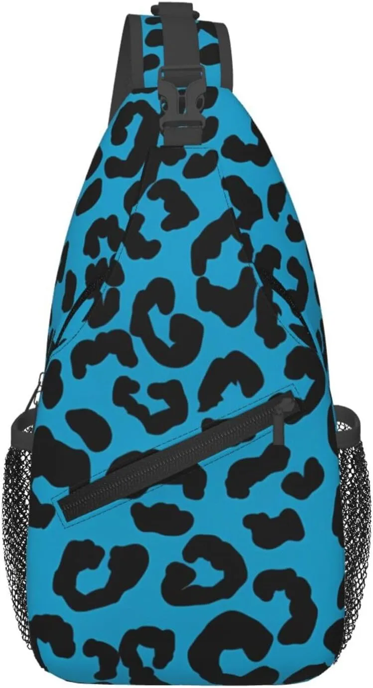 Hot Pink Leopard Sling Bag Adjustable Crossbody Bag Casual Chest Bags Travel Shoulder Backpack For Women Men