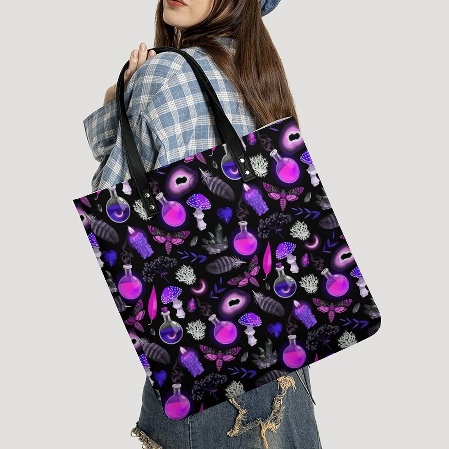 Hotdog Fun Food Hot Dog Leather Handbag with Large Space, Fashionable Handbag