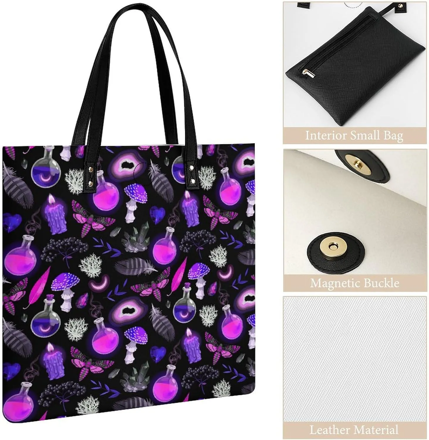 Hotdog Fun Food Hot Dog Leather Handbag with Large Space, Fashionable Handbag